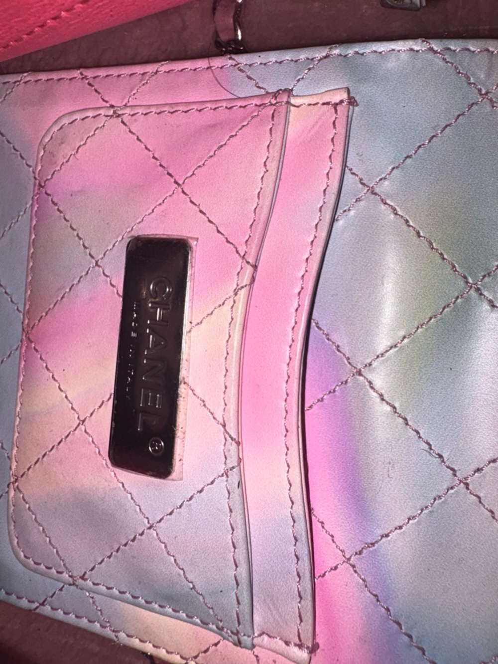 CHANEL Pink Ombre Clear CC Crossbody Bag with Silver Chain - Picture 6 of 10